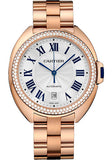 Cartier Cle De Cartier Watch - 40 mm Pink Gold Diamond Case - Diamond Bezel - Silver Dial - WJCL0009