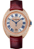 Cartier Cle de Cartier Watch - 40 mm Pink Gold Diamond Case - Pink Gold Diamond Dial - Bourdeau Alligator Strap - WJCL0037