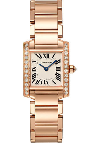 Cartier Tank Louis Small Rose Gold Diamond Ladies Watch WJTA0020