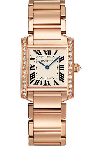 Cartier Rose Gold and Diamond Tank Louis Cartier Watch 25.5mm