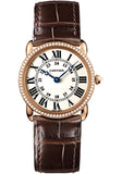 Cartier Ronde Louis Cartier Watch - Small Pink Gold Diamond Case - Alligator Strap - WR000351