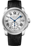 Cartier Calibre de Cartier Watch - 38 mm Steel Case - Silvered Dial - Black Alligator Strap - WSCA0003
