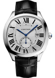 Cartier Drive de Cartier Watch - 40 mm Steel Case - Silvered Dial - Black Alligator Strap - WSNM0004