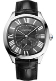 Cartier Drive de Cartier Watch - 40 mm x 41 mm Steel Case - Black Dial - Black Alligator Strap - WSNM0018