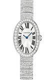 Cartier Baignoire Watch - Small White Gold Diamond Case - Diamond Bracelet - WB520011