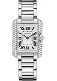 Cartier Tank Anglaise Watch - Small White Gold Diamond Case - WT100008