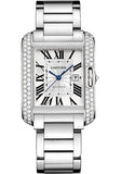 Cartier Tank Anglaise Watch - Medium White Gold Diamond Case - WT100009